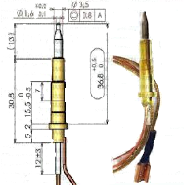 Termocoppia per tripla corona