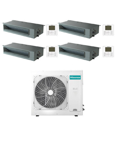 Climatizzatore Condizionatore Hisense Canalizzato Quadrial Split 9+9+12+12 Inver