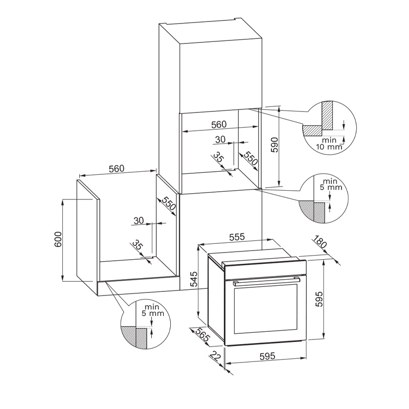 Forno Elettrico Multifunzione 80lt 8 funzioni