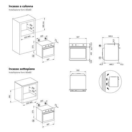 Forno multifunzione elettrico ventilato Nero