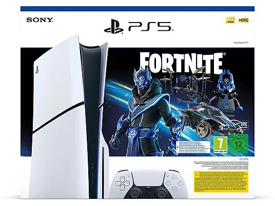 SONY PS5 Disc Cobalt, White Con Gioco Fortnite